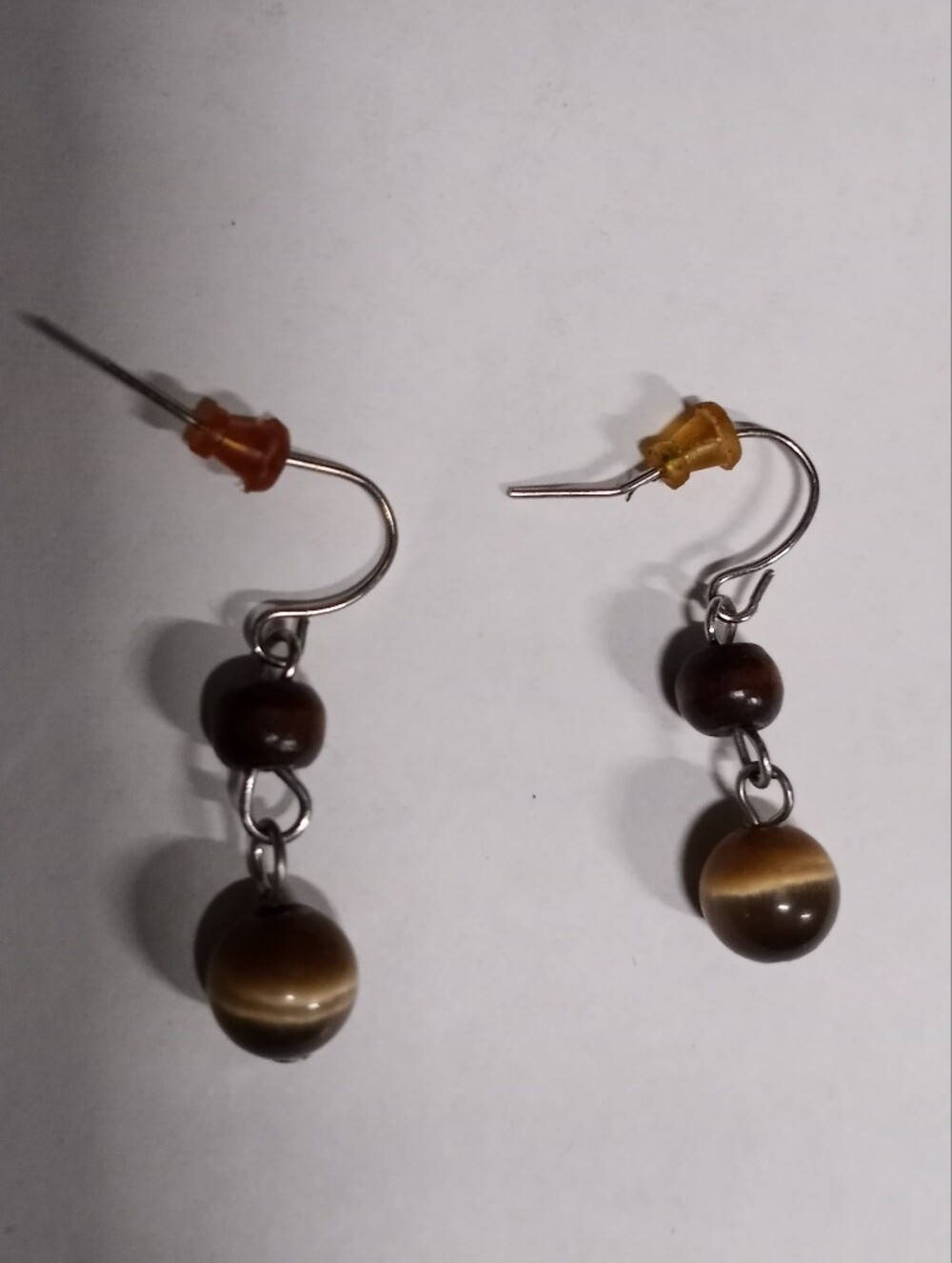 Tiger Eye Beaded Dangle Earrings - Women Jewelry